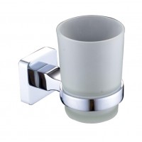 Factory customized bathroom accessories square design base European style wall mounted shower cup tumbler holder