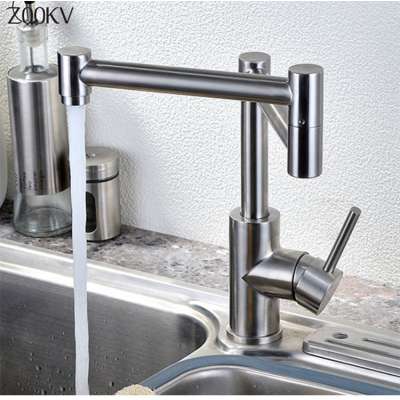 Top selling 304 Stainless Steel Pull Out Water Sink Stretching Kitchen Faucet Multifunction Press Faucet/Tap