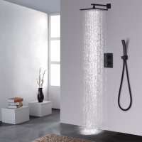 HM brand Bathroom black printing shower set 10 Inches rainfall Thermostatic Faucets Feature and Contemporary Style shower set