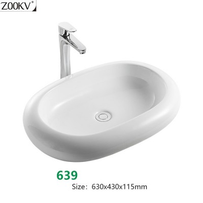 Fashion oval wash basin bathroom cabinet wash basin counter top sink from China manufacture