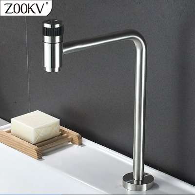 New style sanitary ware 304 stainless steel single cold water bathroom basin faucet