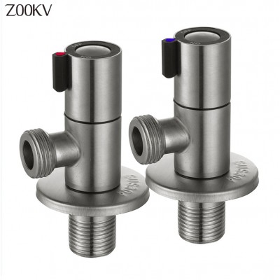 Good quality wall mounted toilet water stop round handle quick open bathroom 304 stainless steel angle valve