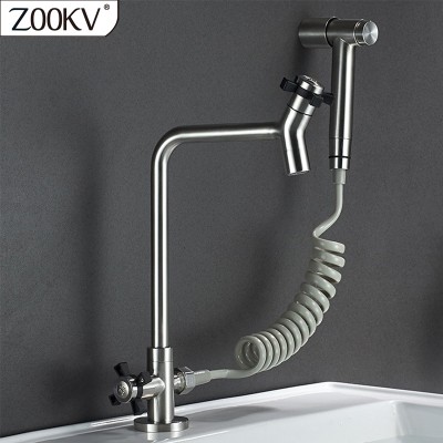 304 stainless steel bidet toilet spray gun set mop pool washing machine faucet dual-use flusher