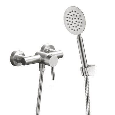 Wall mounted bathroom fittings with brushed nickel shwer head 304 stainless steel bathroom faucet shower set