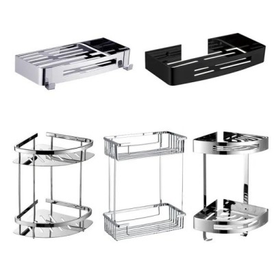 Matte Black 304 Stainless Steel Corner Shower Shelf SUS304 Rustproof Triangle Bathroom Shower Caddy Basket Storage Organizer Shower Accessories