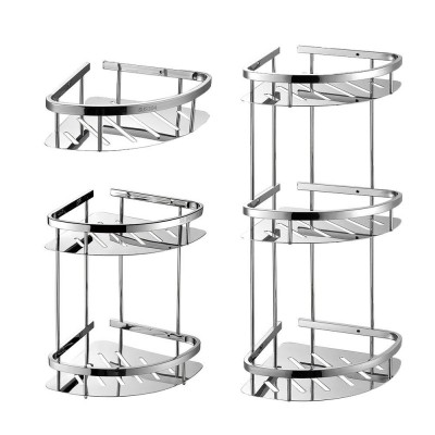 Matte Black 304 Stainless Steel Corner Shower Shelf SUS304 Rustproof Triangle Bathroom Shower Caddy Basket Storage Organizer