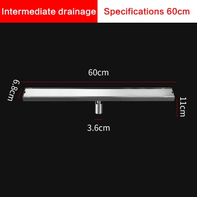 60*6.8cm High Quality Embedded Odor-Proof Floor Drain 304 Stainless Steel Floor Drain 304 Stainless Steel Deep Water Seal Odor Proof Floor Drain