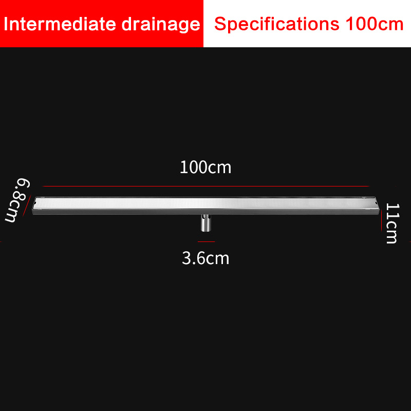 100*6.8cm High Quality Embedded Odor-Proof Floor Drain 304 Stainless Steel Floor Drain 304 Stainless Steel Deep Water Seal Odor Proof Floor Drain